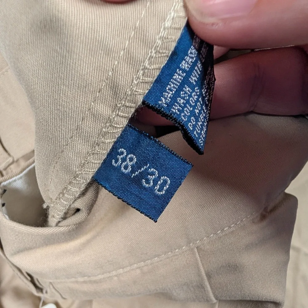 Vintage Polo Ralph Lauren Andrew Pant Mens 38x30 Khaki Pleated Chino Trouser NEW